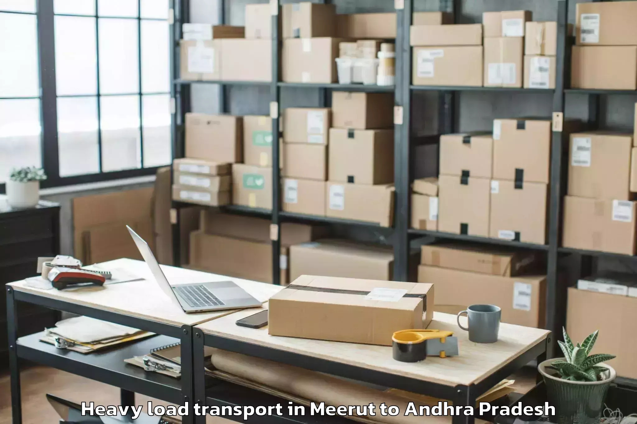 Book Meerut to Pedana Heavy Load Transport Online